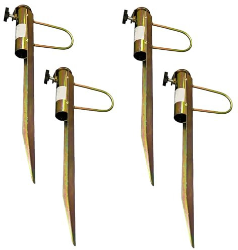 eacommerce - Picchetti per Ombrellone da Spiaggia | Acciaio Tropicalizzato 1,5 mm | Robusto e Stabile | Diametro Ø 32/22 mm | Altezza 42 cm Oro (2 Pezzi, In Acciaio)