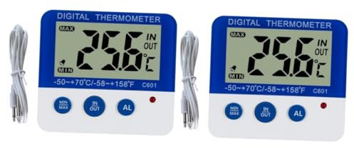 Cabilock 2 Stk C601-thermometer Raumthermometer Innen Digitales Thermometer Außenthermometer Hoch- Und Tieftemperaturalarm
