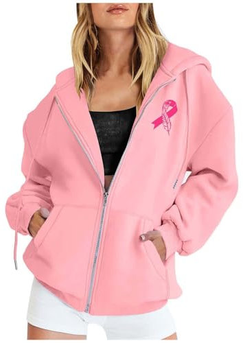 NaLatia Octobre Ruban Rose Sensibilisation au Cancer du Sein Femme Sweat à Capuche - Sweats à capuche pour femme contre le cancer du sein