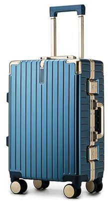 Meoky Koffer ohne reißverschluss Koffer Trolleys Handgepäck Hartschalenkoffer Rollkoffer Reisekoffer Geeignet für Männer, Mädchen und Studenten,Blau,20in