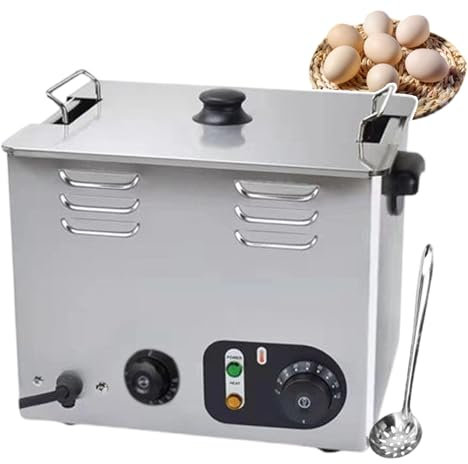 forplubossmmp 6L Commercial Egg Boiler with Mesh Basket + Colander, Electric Egg Cooker Steamer with 45 Eggs Large Capacity Stainless Steel Egg Cooking Machine for Restaurants, Snack Bar, Tea Shop