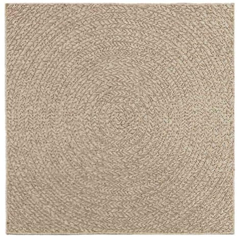 vidaXL Teppich, Läufer Jute-Optik Indoor Outdoor, Teppich UV-beständig für Terrasse Balkon Garten Wohnzimmer, Küchenteppich, Beige 120x120cm