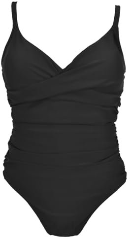 Splash About Womens Ladies Tummy Control Swimming Costume One Piece Swimsuit, Black, Size 22