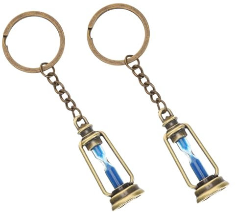 DEARMAMY 2stücke Wunderschöner Retro Sanduhr Schlüsselanhänger Metall Schlüsselbund Anhänger Zur Dekoration Von Taschen Autoschlüsseln Und Anderen Für Freunde Und Familie