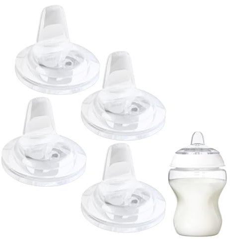 4Pcs Sippy Spouts Nipples Compatible with Tommee Natural Start Anti-Colic Bottles & Closer to Nature Bottles, Soft Silicone Bottle Replacement Nipple Spout Nipples, BPA-Free, 6m+, Variable Flow