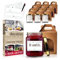 PACK 10 Bocaux en Verre 212ml + Boîtes + Étiquettes | E-BOOK OFFERT : Guide Conservation et +50 Recettes Confitures, Conserves, Desserts, Sauces | Pot à Confiture, Verrine Miel | Souvenirs Mariage
