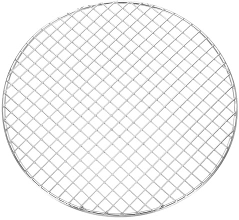 sourcing map Griglia di cottura rotonda, diametro 24 cm, in acciaio inox, griglia per barbecue a filo incrociato, per cucinare friggitrice ad aria, argento