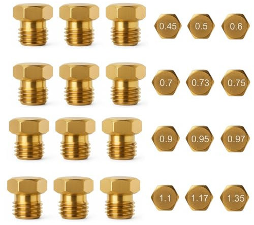 NJCXOLA 12 Pièces Gicleur gaz Butane Universels, Injecteur de Gaz Gicleur Bouteille Kit de Conversion, GPL Bouteille Gicleur Brûleur pour Cuisinière à Gaz de Brûleur au Propane 12 tailles