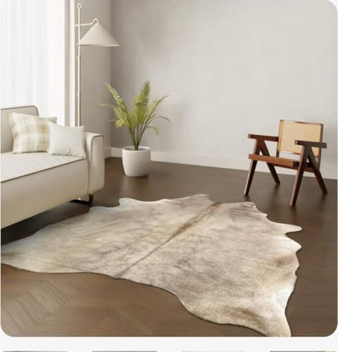Wildlife Design Kuhfell Teppich Echtfell Taupe XL 230x210 cm Wohnzimmer Nachhaltig Tierfreundlich Gratis Lederuntersetzer