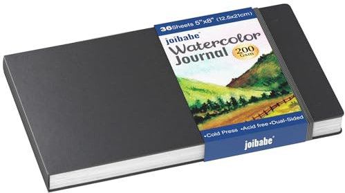 36 Sheets A5 Watercolor Journal （21 x 13.5 CM）, 200 GSM Cold Press Watercolor Paper,Acid-Free for Art Painting, Drawing, Mixed Media