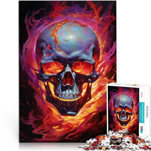 Staycation: Zeit totschlagen Brennender Totenkopf Teenager 2000 Teile Puzzle 70x100cm Lernspiel für Geburtstag, Weihnachten für ab 14 Jahren
