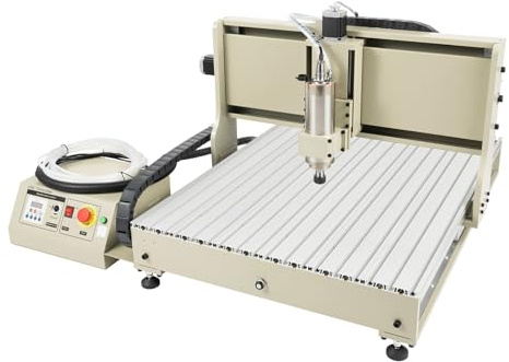 CNC 6090 Router Machine Kit with MACH3 2.2KW 4 Axis VFD Water Cooling Spindle Motor 3D Fräsen Graviermaschine Pro Engraver Fräsen 3D Cutting Machine w/Control Box, Handrad