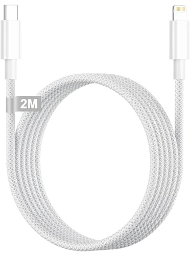 Cable Lightning USB C 2M, [Certificado Apple MFi] Cable iPhone Carga Rapida Cable USB C a Lightning Cable iPhone USB C Cable Cargador para Apple iPhone 14/13/12/11 Pro Max/XS/XR/X/8/SE/iPad