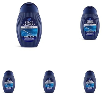 Felce Azzurra - Docciaschiuma e Shampoo Uomo Cool Blue Tonificante, Shampo e Doccia Schiuma 2 in 1 Fresco e Profumato, Gel Detergente Corpo e Capelli, Gel Doccia Agrumato Pompelmo e Bergamotto, 250 ml