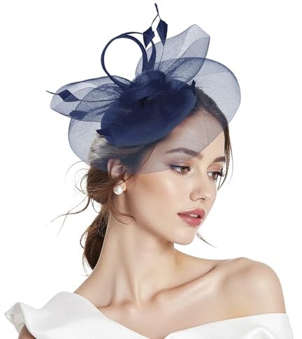 Zando Fascinators for Women, Headband Fascinator Hat with Clip, Elegant Fascinators for Weddings & Mother of the Bride