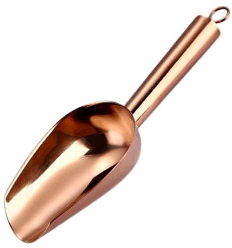 Küchenschaufel Aus Edelstahl,Klein Mehlschaufel,Premium-Edelstahl-Keks-Schaufel,Mehrzweck Löffel,Für Bar, Küchen, Büfett, Party, Gesund & Spülmaschinengeeignet (Roségold,19.04x6.09cm)
