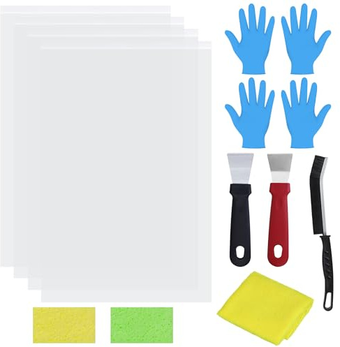 Ucatcher Oven Rack Cleaner Kit with Bags - Including 16x24 Soaking Bags, Crevice Brush, Scraper, Cleaning Sponges, Gloves & Cloth, No Mess Cleaning for Oven Racks (No Cleaner Included)