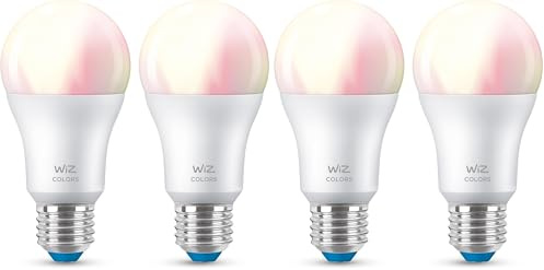 Deutsche Telekom x WiZ Tunable White and Color LED Lampe E27 (806 lm), 60 W Lampe mit 16 Mio. Farben oder warm- bis kaltweißem dimmbarem Licht, smarte Lichtsteuerung über WLAN per Stimme/App, 2er Set