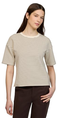 Damen Fein gestreiftes Scuba T-Shirt