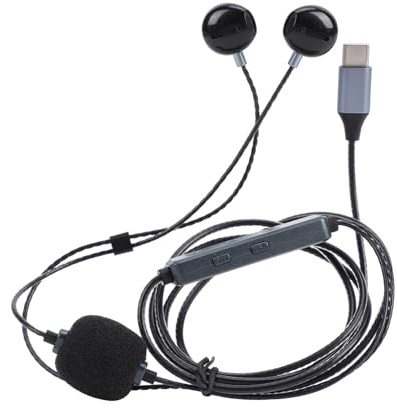 Asixxsix Soundkarte Karaoke-Headset mit Mikrofon, Geräuschunterdrückende In-Ear-Headset-Kopfhörer mit Kabel, Tragbare Karaoke-Kopfhörer für Musiker, die Live-Auftritte Singen