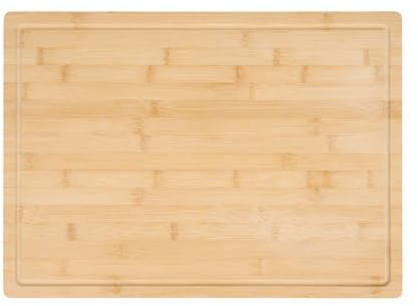 wilko Large Bamboo Chopping Board, 50x36x2.5cm, Natural, Reversible
