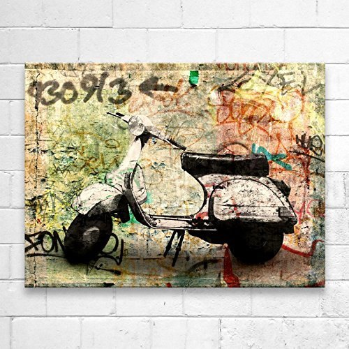 Kunstbruder Old Vespa (div. Größen) - Street Art Kunst Druck auf Leinwand80x120cm