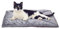 Furhaven Small Cat Bed ThermaNAP Quilted Faux Fur Self-Warming Pad, Washable - Gray, Small