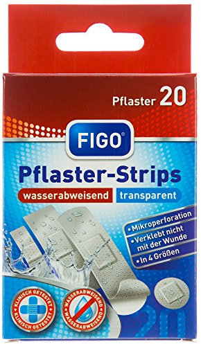 Figo Pflaster-Strips Transparent 4 Größen, 2er Pack (2 x 20 Stück)