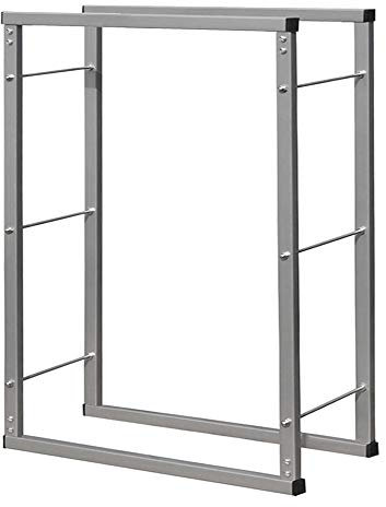 Moderni Mensola Supporto Legno Caminetto Legna Da Ardere 80 x100cm Argento V2Aox