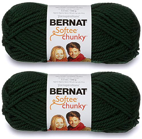 Bernat 2-Pack - Softee Chunky Yarn, Dark Green, Single Ball