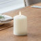 Lights4fun Small TruGlow® Battery LED Flameless Pillar Candle with Timer 10cm Real Ivory Wax