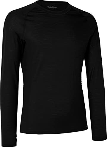 GripGrab Merino Blend Thermo Langarm Radsport Funktionsunterhemd Winter Fahrrad Unterhemd Sport Baselayer Shirt Lang