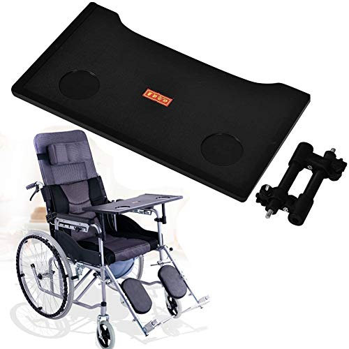 GHzzY Plateau pour Genoux en Fauteuil Roulant - Table Amovible pour Fauteuil Roulant avec Porte-gobelet - Plateau en Plastique pour Fauteuil Roulant pour écrire, Lire et Manger