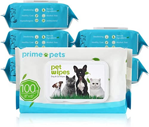PrimePets 600 Pièces Lingettes Nettoyante pour Chien et Chat, Lingettes pour Animaux de Compagnie