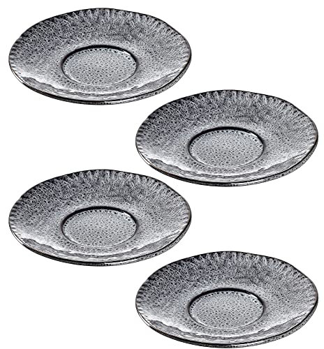 LEONARDO HOME 018590 MATERA Keramikuntertasse 15 cm anthrazit 4er-Set, Keramik