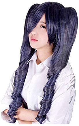 Black Butler Kuroshitsuji Ciel Phantomhive Wig Blue Grey Mix Synthetic Hair Cosplay Wigs Removable Clip Ponytails Wigs + Wig Cap