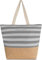 normani Große Damen Strandtasche - Einkaufstasche - Beach Tasche mit wasserdichtem Fach 30 Liter - gestreiftes Design Farbe Grau
