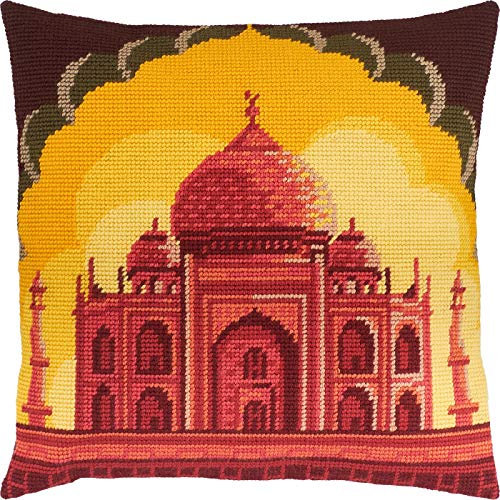 Taj Mahal. Nadelspitzen-Set, Überwurfkissen, 40,6 x 40,6 cm, bedruckter Tapisserie-Leinwand, europäische Qualität