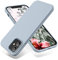 OTOFLY Compatible with iPhone 12 Case and iPhone 12 Pro Case 6.1 inch(2020),[Silky and Soft Touch Series] Premium Soft Liquid Silicone Rubber Full-Body Protective Bumper Case (Nattier Blue)