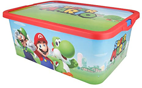 Stor DEKORIERTE AUFBEWAHRUNGSBOX. 13L FASSUNGSVERMÖGEN | SUPER Mario, Bunt