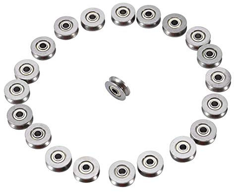 Kadimendium 20pcs V-Nut-Kugellager-Riemenscheiben-Führungs-Radlager für Schienen-Linear-Bewegungssystem V623ZZ 3x12x4mm