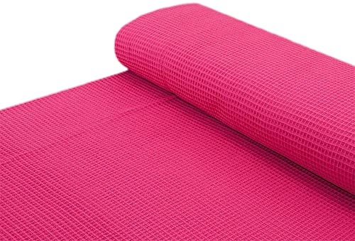 Baumwolle Waffelpique Waffelstoff Waffel einfarbig pink - Meterware ab 25 cm x 150 cm - Stoff zum Nähen