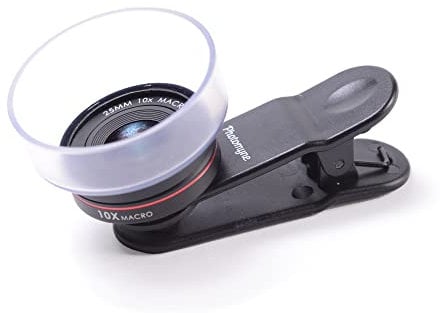 PHOTOMYNE Professional HD Macro Lens with 10X Magnification for Smartphone and Tablet with Detachable Clip and Travel case