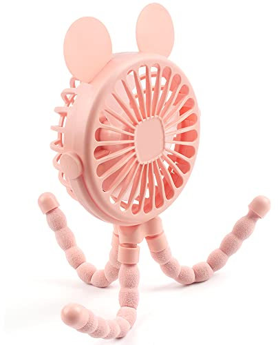 Mini ventilador de mano para cochecito, ventilador de pulpo, ventilador de bebé con trípode flexible envuelto en cochecito, asiento de coche, cama de estudiante, ventilador recargable por USB,