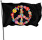 IBILIU Peace Flower Flag 91 x 152 cm Outdoor,Colorful Sign Peace Symbol Black Garden Flags House Flags Banner Decor for Courtyard Porch Lawn