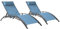 Happy Garden Satz von 2 Liegen Galapagos aus blaugrauem Textilene - Aluminium anthrazitgrau