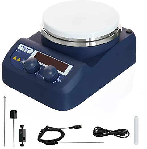 Maccx Magnetic Stirrer Hot Plate with Support Stand, 5.3 inch Digital Hotplate, Max 536℉/280℃, LED Panel, Temperature Control & Speed Adjust, 1500 RPM Lab Stirrers Hotplate, HMS280-001
