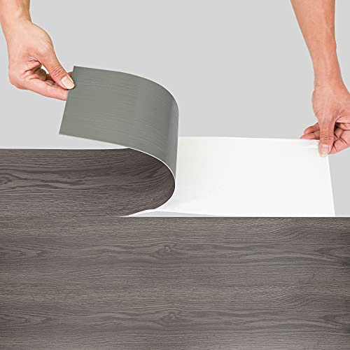 Jopassy PVC Bodenbelag Selbstklebend Vinylboden ca. 2 m² 14 Fliesen Rutschfest Wasserfest Bodenfliesen 91.5x15.2cm Laminat Dielen Vinyl-Fliesen für Fußbodenheizung Night Oak