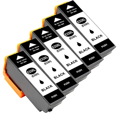ESMONLINE 5 er Set Multipack kompatible Druckerpatrone ersetzt Epson 33XL T3351 Orange Epson Expression Premium XP-7100 XP-900, XP-830, XP-540, XP-530, XP-645, XP-640, XP-635, XP-630