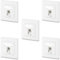 deleyCON 5x Prise Réseau CAT7 1 Port LAN de Données Encastrée + 5x Module Keystone CAT 7 Sortie à 45° RJ45 DSL pour Câble de Brassage et de Pose